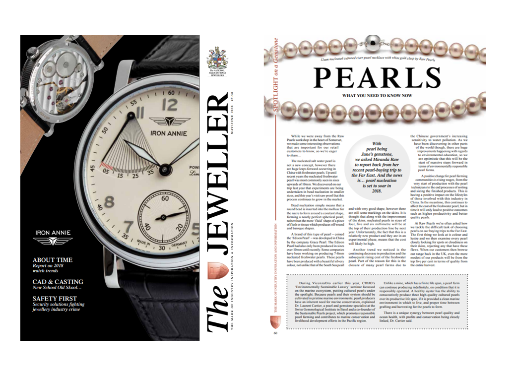 Raw Pearls in The Jeweller – Pearl nucleation to soar